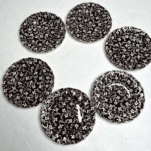 6 Laura Ashley Susanna  Johnson Bros. Floral Small Dessert Plates 6" Vintage Vtg